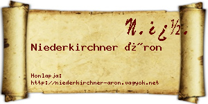 Niederkirchner Áron névjegykártya